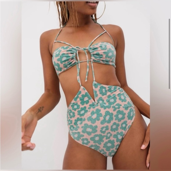 For Love And Lemons Swim Beck One Piece Monokini Bathing Suit Swimwear - Picture 3 of 12